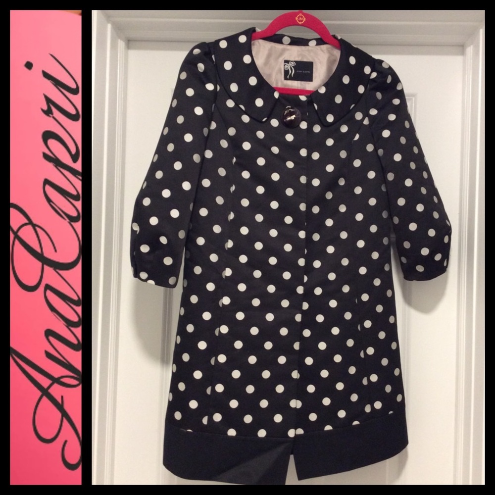 Ana Capri Vintage Polka Dot Coat